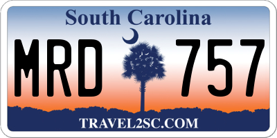 SC license plate MRD757