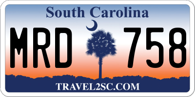 SC license plate MRD758