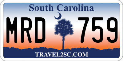 SC license plate MRD759
