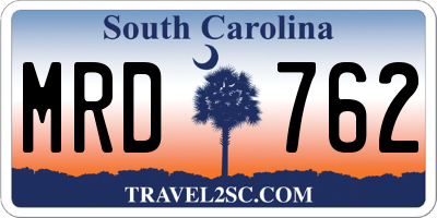 SC license plate MRD762