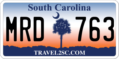 SC license plate MRD763