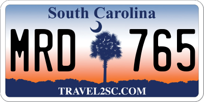 SC license plate MRD765