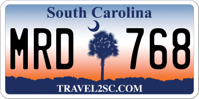 SC license plate MRD768