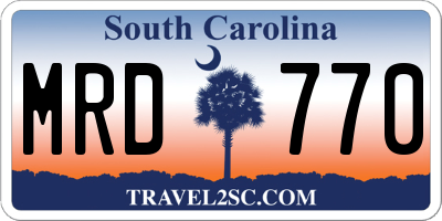 SC license plate MRD770