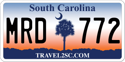 SC license plate MRD772
