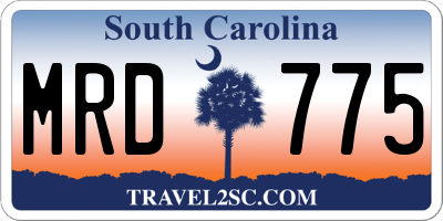 SC license plate MRD775