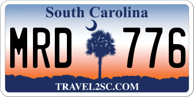 SC license plate MRD776