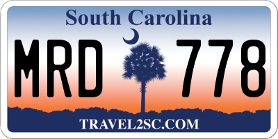 SC license plate MRD778