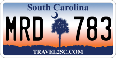 SC license plate MRD783