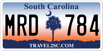 SC license plate MRD784