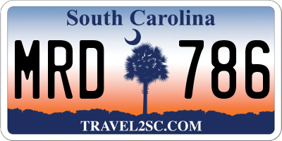 SC license plate MRD786