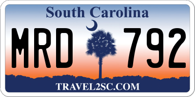 SC license plate MRD792