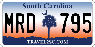 SC license plate MRD795