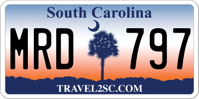 SC license plate MRD797