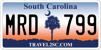 SC license plate MRD799