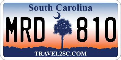 SC license plate MRD810
