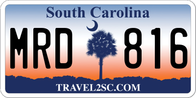 SC license plate MRD816