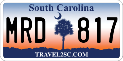 SC license plate MRD817