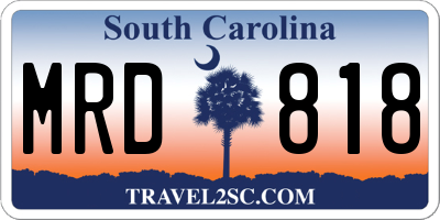 SC license plate MRD818