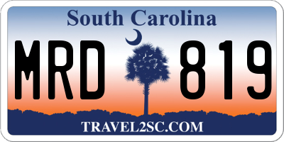 SC license plate MRD819