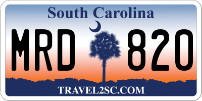 SC license plate MRD820