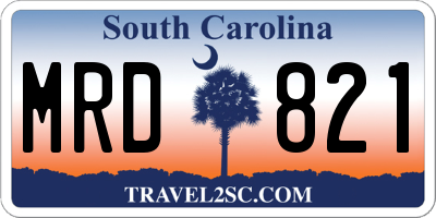 SC license plate MRD821