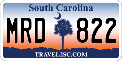 SC license plate MRD822