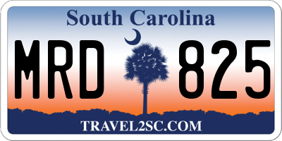 SC license plate MRD825