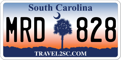 SC license plate MRD828