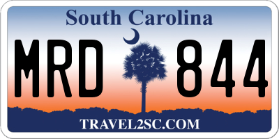 SC license plate MRD844