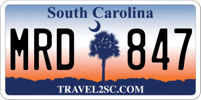 SC license plate MRD847