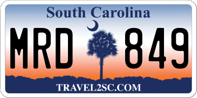 SC license plate MRD849