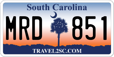 SC license plate MRD851