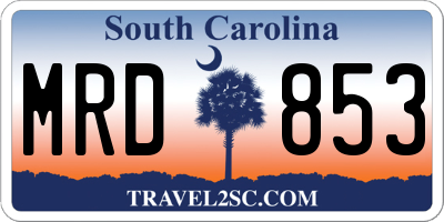 SC license plate MRD853