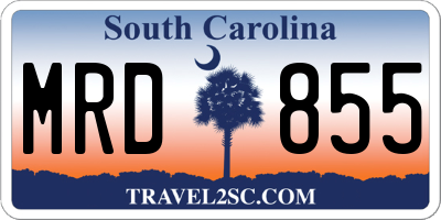 SC license plate MRD855