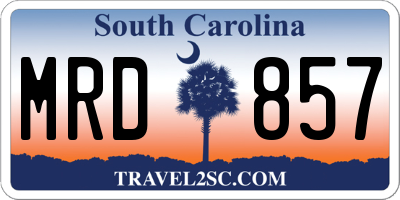 SC license plate MRD857