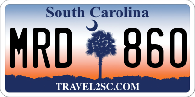 SC license plate MRD860