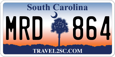 SC license plate MRD864
