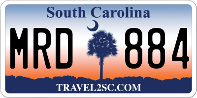 SC license plate MRD884