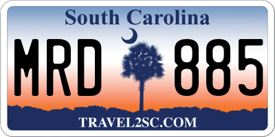 SC license plate MRD885