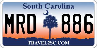 SC license plate MRD886