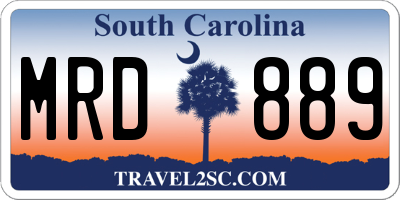 SC license plate MRD889