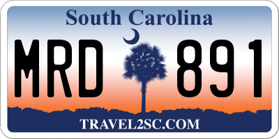 SC license plate MRD891