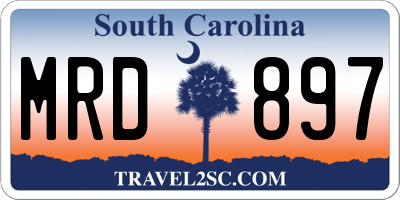 SC license plate MRD897