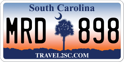 SC license plate MRD898