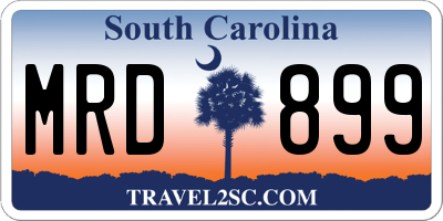 SC license plate MRD899