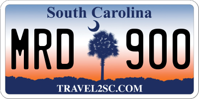 SC license plate MRD900