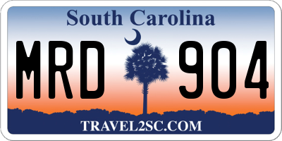 SC license plate MRD904