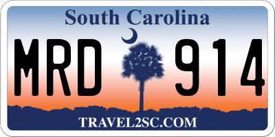 SC license plate MRD914
