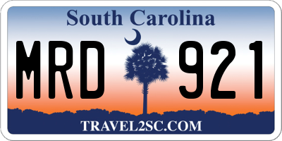 SC license plate MRD921